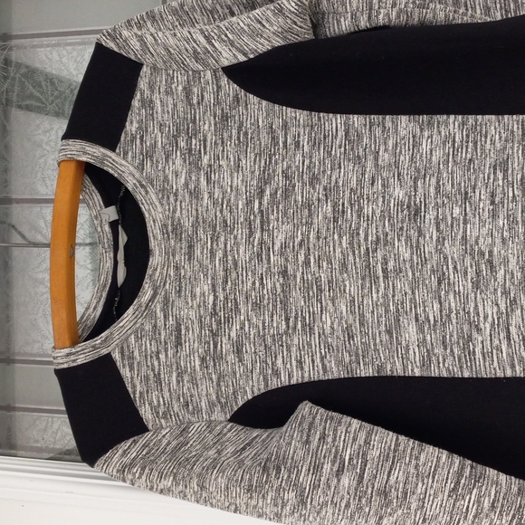 Athleta Gap Size M Midi Grey+Black Long Slv Pockets Stretchy Dress Excel. Cond. - Picture 2 of 9